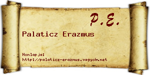 Palaticz Erazmus névjegykártya